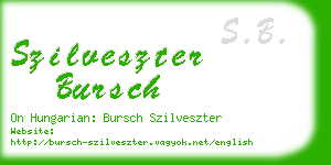 szilveszter bursch business card